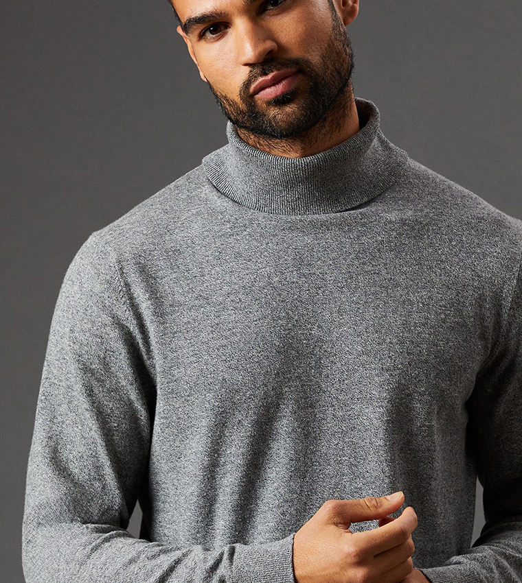 Cotton Rich Turtleneck Sweater