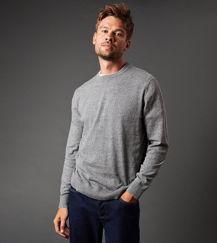 Textured Crew Neck Sweater