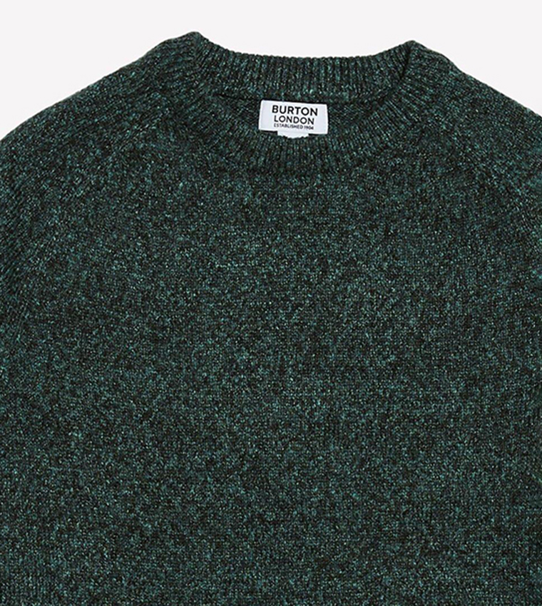 Buy Burton Grindle Yarn Crew Neck Sweater In Green 6thStreet Bahrain