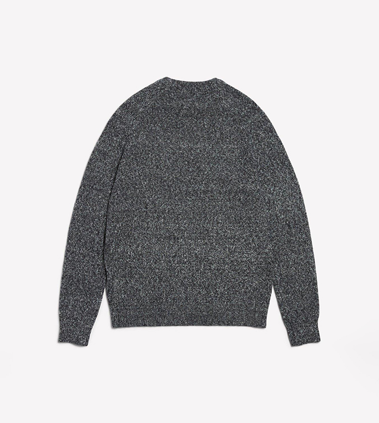 Buy Burton Grindle Yarn Crew Neck Sweater In Grey 6thStreet Kuwait
