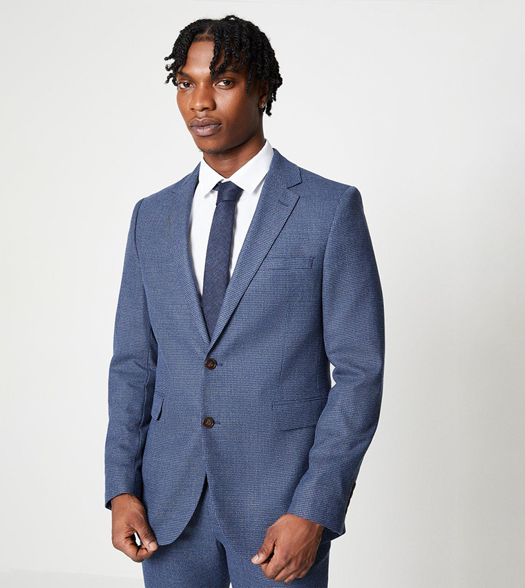 Blue sales puppytooth suit