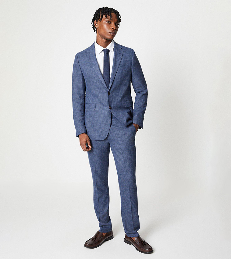 Buy Burton Puppytooth Suit Trousers In Blue 6thStreet UAE