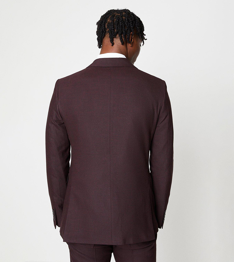 Buy Burton Lapel Collar Tipped Blazer In Burgundy 6thStreet Bahrain