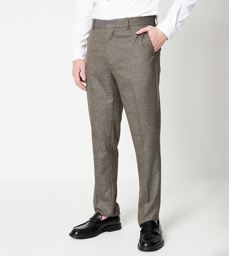 Buy Burton Heritage Puppytooth Suit Trousers In Brown 6thStreet Kuwait