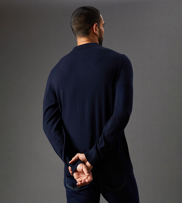 Cotton Rich Long Sleeves Polo T-Shirt