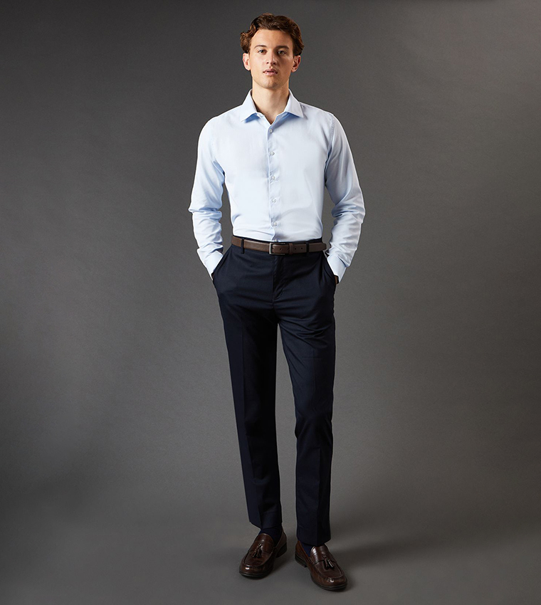Tailored Fit Herringbone Weave Shirt