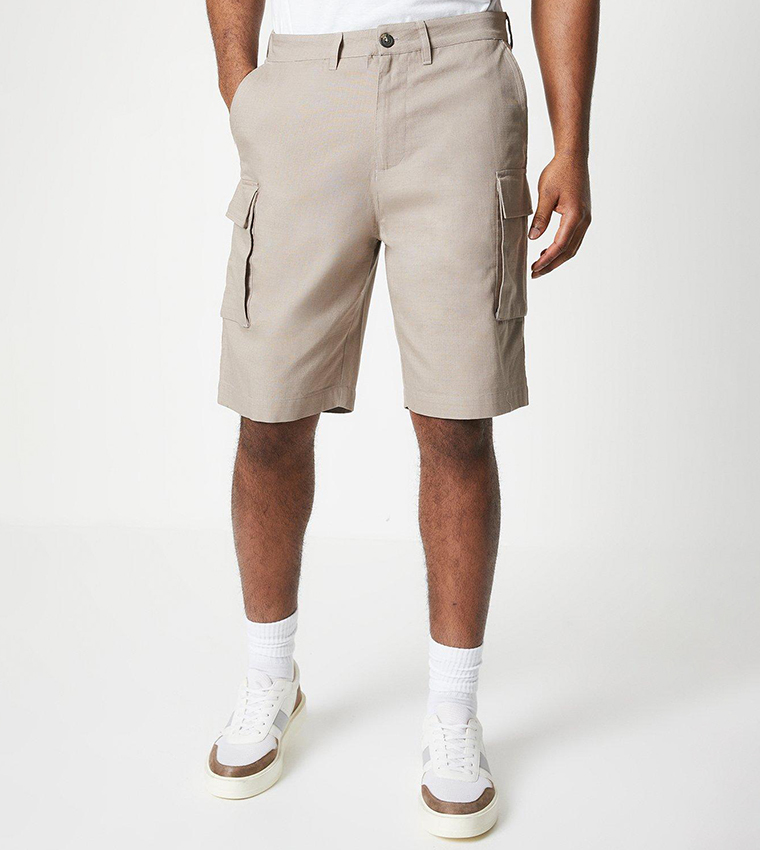 Buy Burton Mid Rise Slim Fit Cargo Shorts In Beige 6thStreet Bahrain