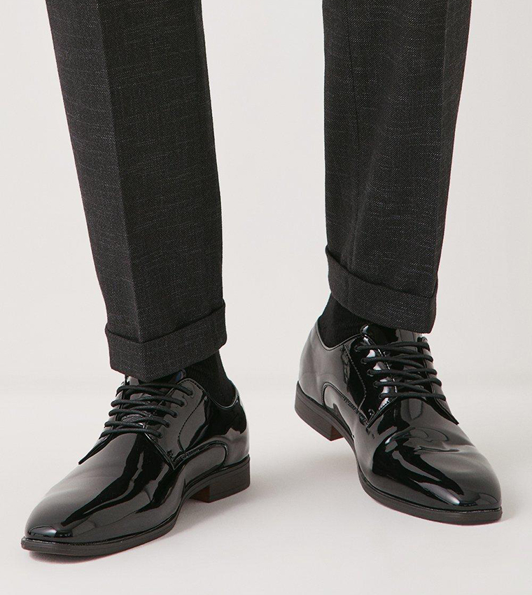 Black patent hot sale derby shoes