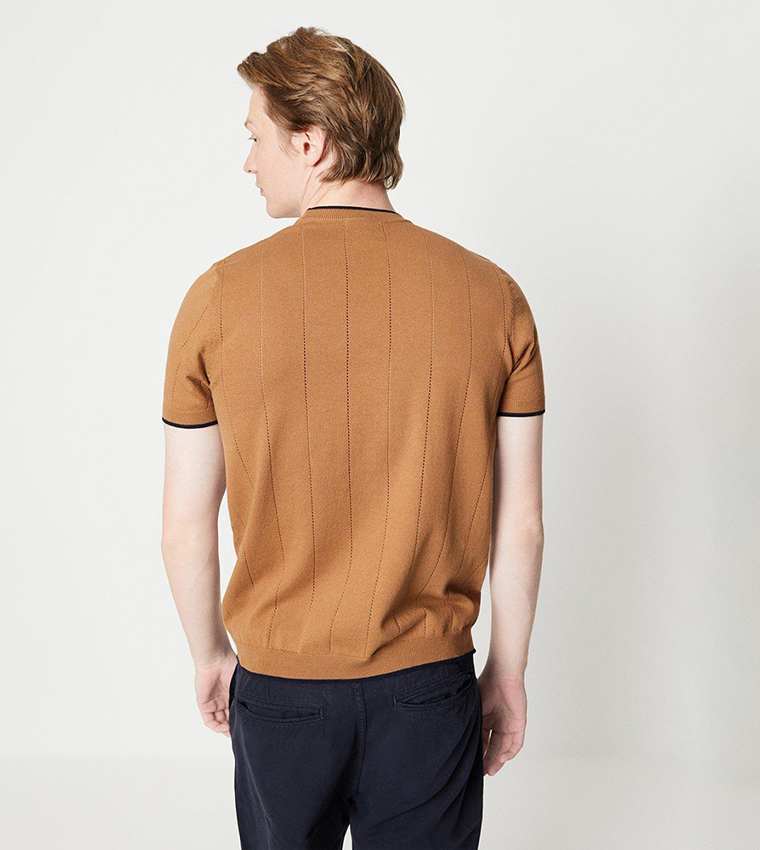 Buy Burton Pointelle Crew Knit T Shirt In Brown