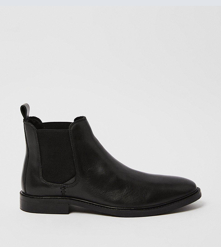 Buy Burton Latimer Leather Almond Toe Smart Chelsea Boots In Black
