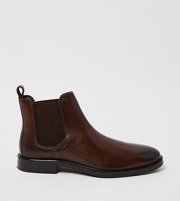 Buy Burton Latimer Leather Almond Toe Smart Chelsea Boots In Dark Brown 6thStreet Saudi Arabia
