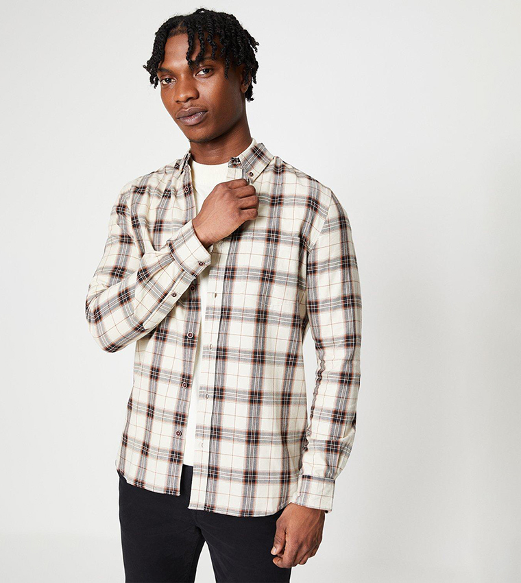 Off white button shop down shirt mens