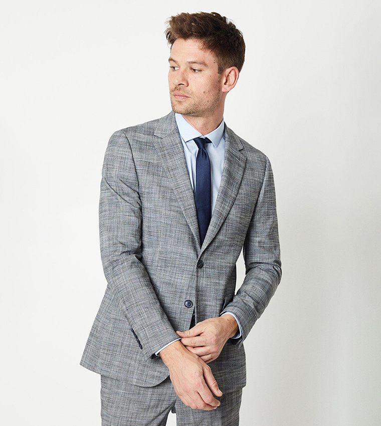 Buy Burton Long Sleeves Half Lined Blazer In Grey 6thStreet Qatar
