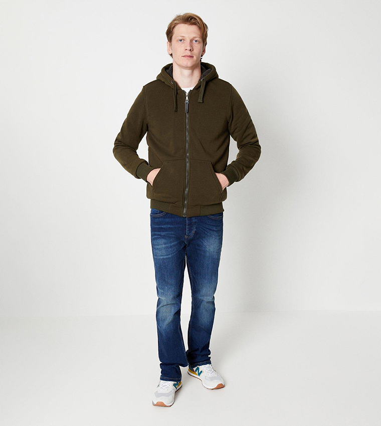Sherpa lined hot sale khaki jacket