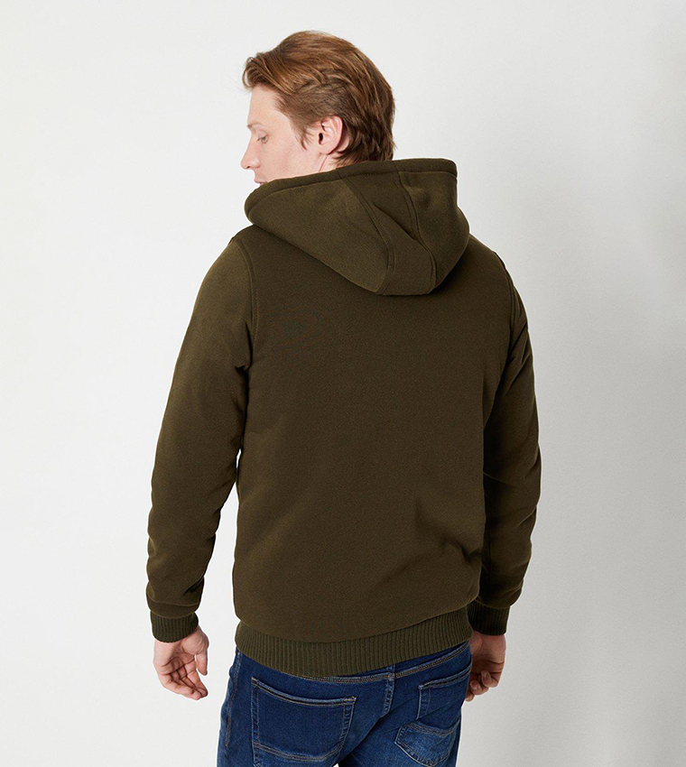 Sherpa lined khaki jacket hot sale