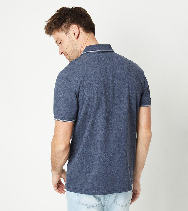 Fine Tipping Zip Polo T-Shirt