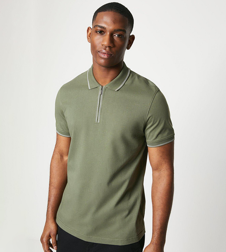 Buy Burton Solid Short Sleeves Polo T Shirt In Green 6thStreet Bahrain