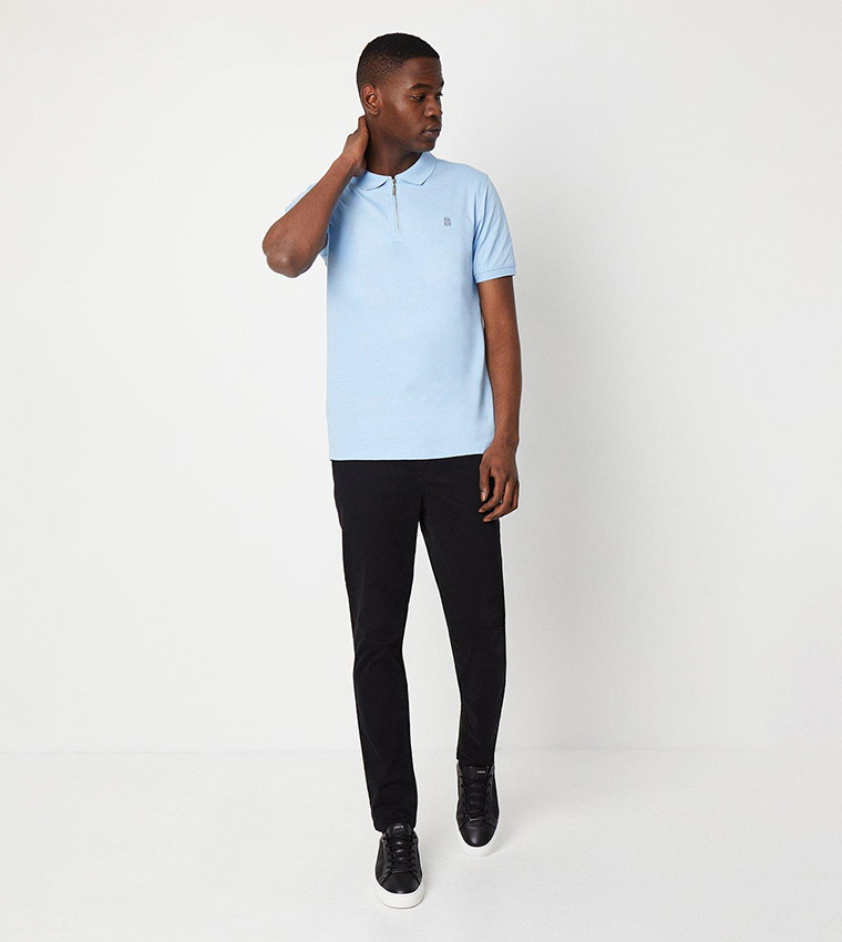 Chest Branded Zip Polo T-Shirt