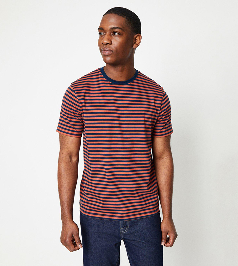 Buy Burton Breton Striped Short Sleeves T Shirt In Orange 6thStreet Bahrain