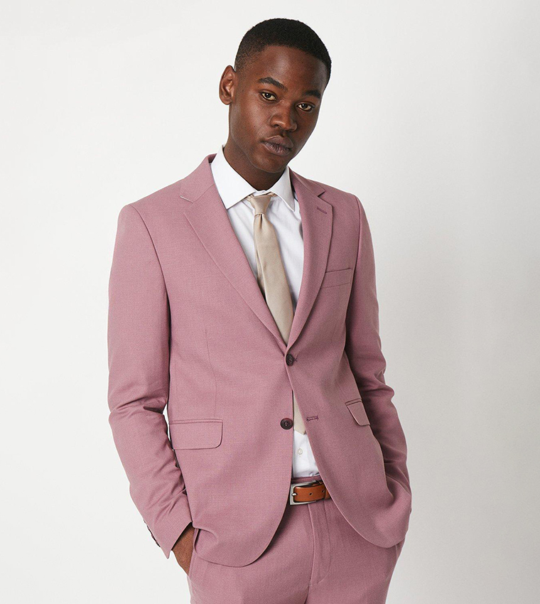 Buy Burton Textured Rose Slim Fit Blazer In Pink 6thStreet Oman