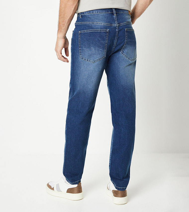 Buy Burton Faded Mid Rise Tapered Jeans In Dark Blue 6thStreet UAE