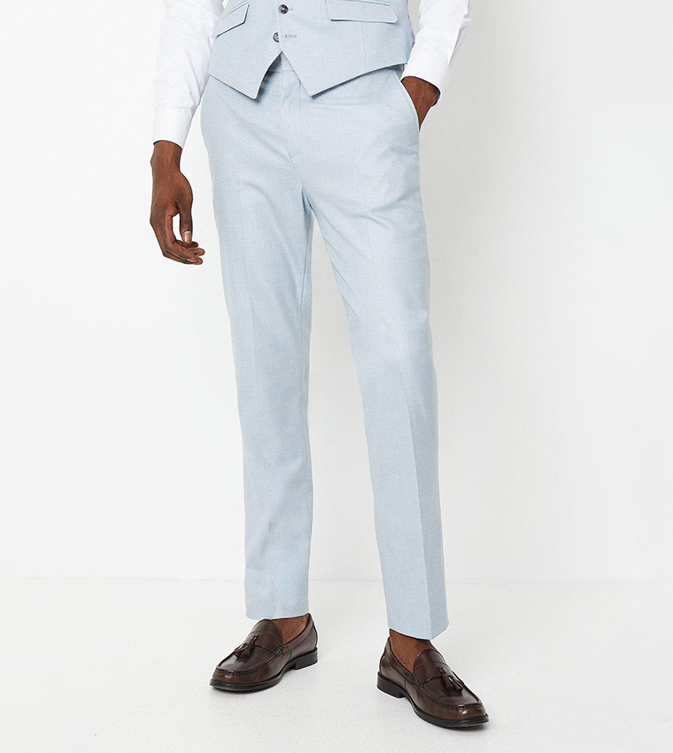 Solid Button Closure Trousers