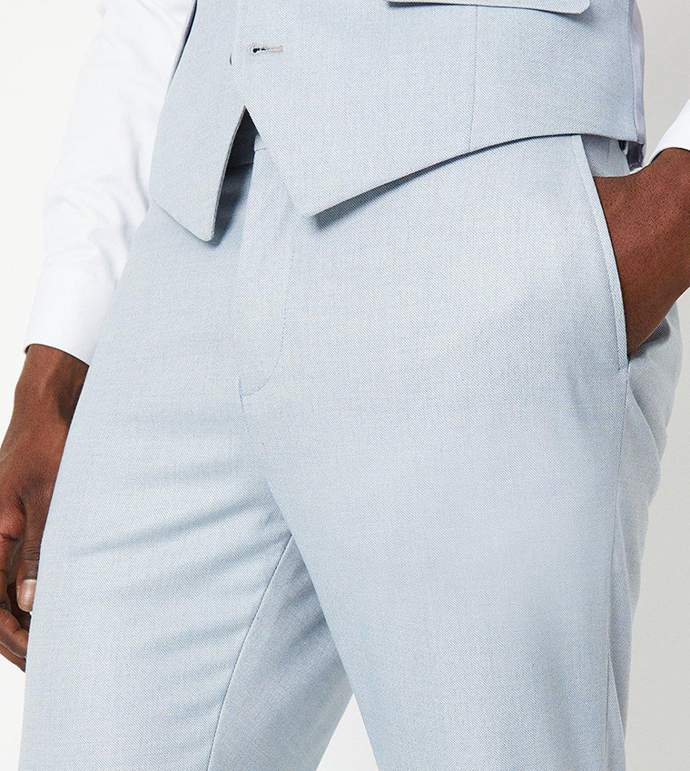 Solid Button Closure Trousers