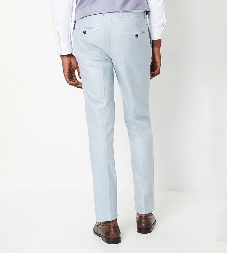 Solid Button Closure Trousers