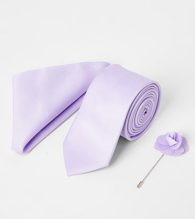 Wedding Tie Set and Matching Lapel Pin