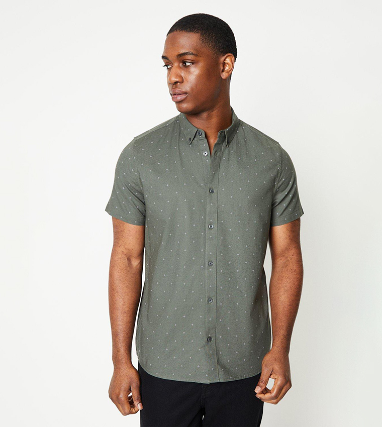 Buy Burton Ditsy Print Short Sleeves Shirt In Khaki 6thStreet Bahrain