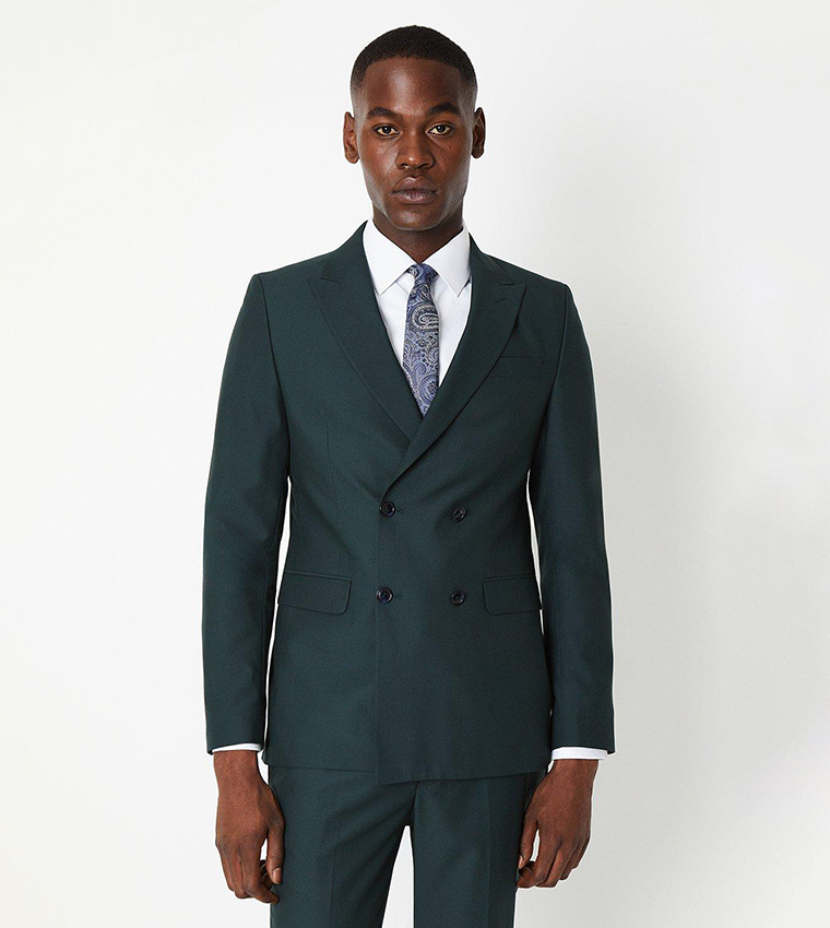 Buy Burton Solid Lapel Collar Blazer In Green 6thStreet Bahrain