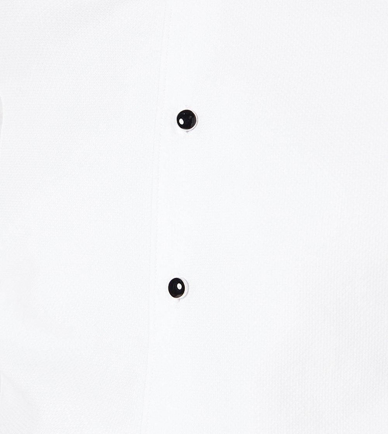 Wing Collar Bib Front Slim Fit Long Sleeves Shirt