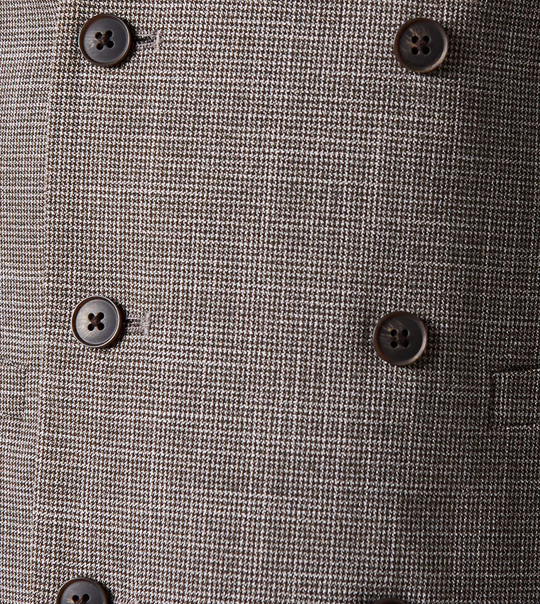 Slim Fit Puppytooth Checkered Waistcoat