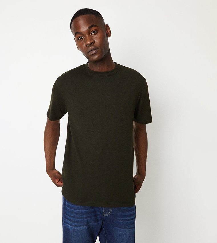 Buy Burton Waffle Knitted Short Sleeves T Shirt In Khaki 6thStreet Qatar
