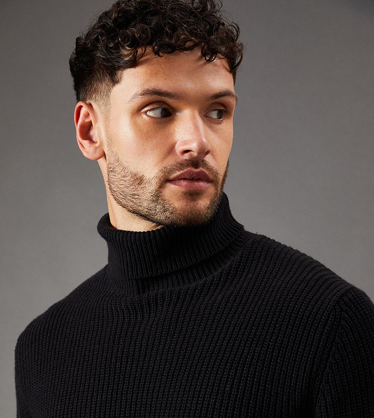 Buy Burton Knitted Turtleneck Sweater In Black 6thStreet Oman