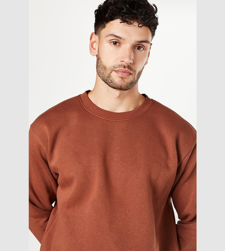 Solid Crew Neck Sweatshirt