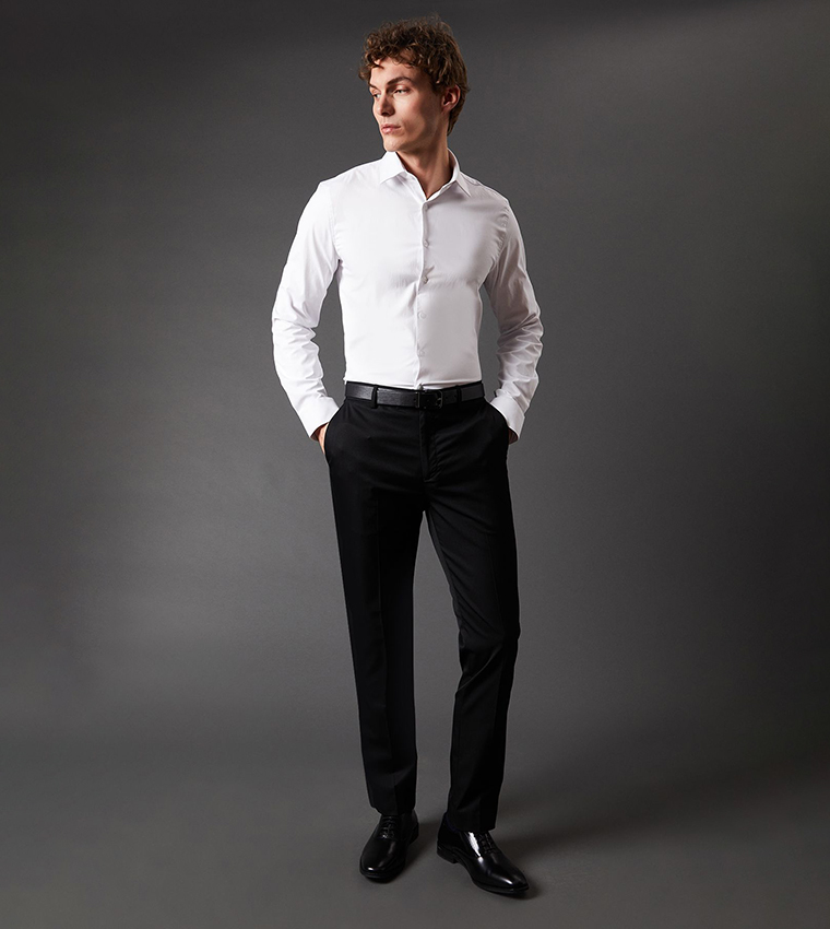 Skinny Fit Tuxedo Formal Trousers