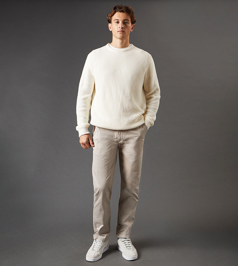 Solid Slim Fit Chino Trousers