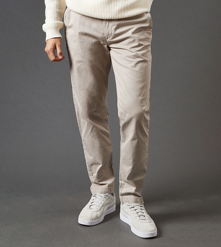 Solid Slim Fit Chino Trousers