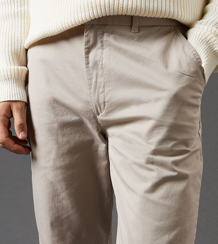 Solid Slim Fit Chino Trousers