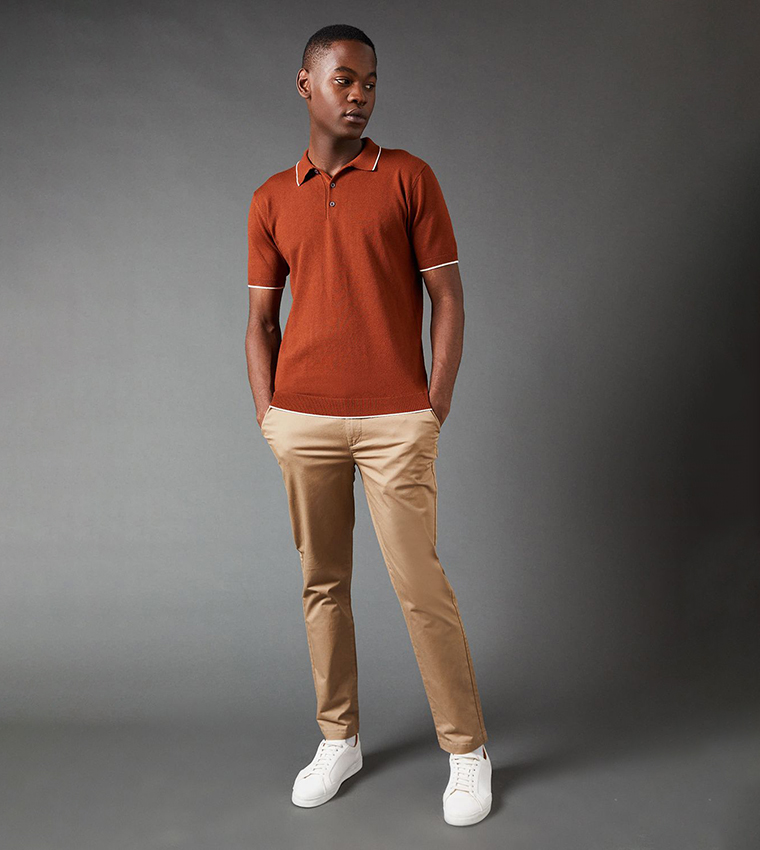 Solid Slim Fit Chino Trousers