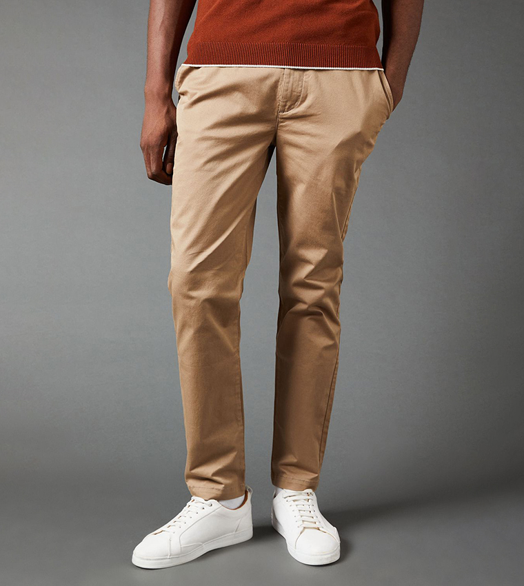 Solid Slim Fit Chino Trousers