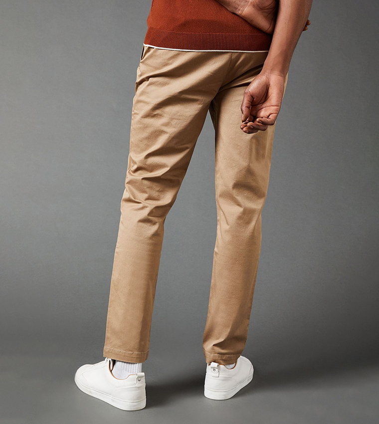 Solid Slim Fit Chino Trousers