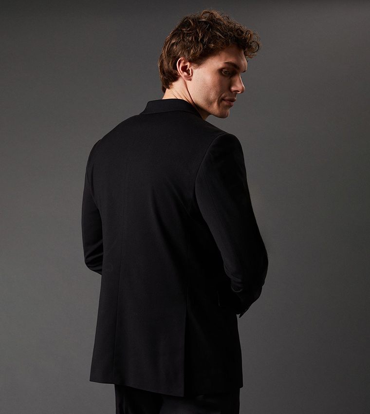 Solid Double Breasted Blazer
