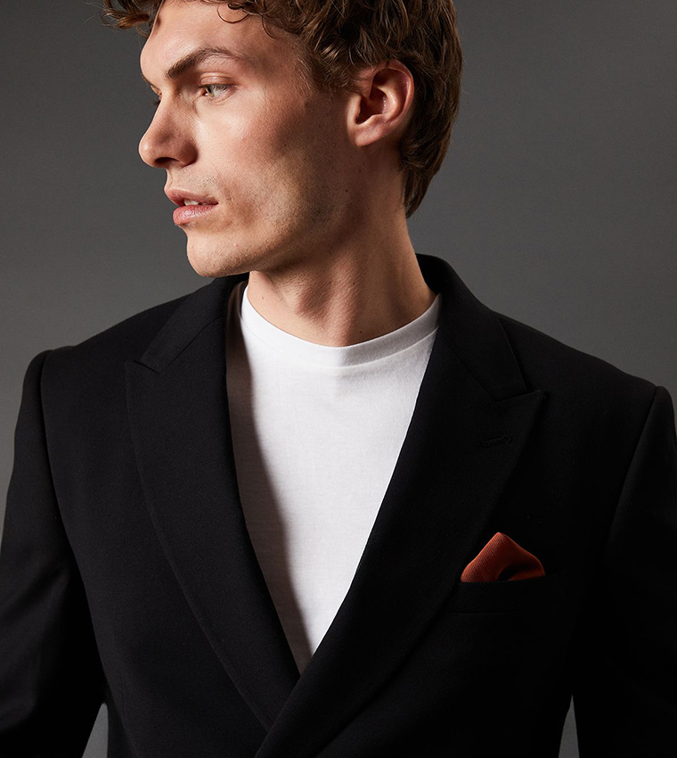 Solid Double Breasted Blazer