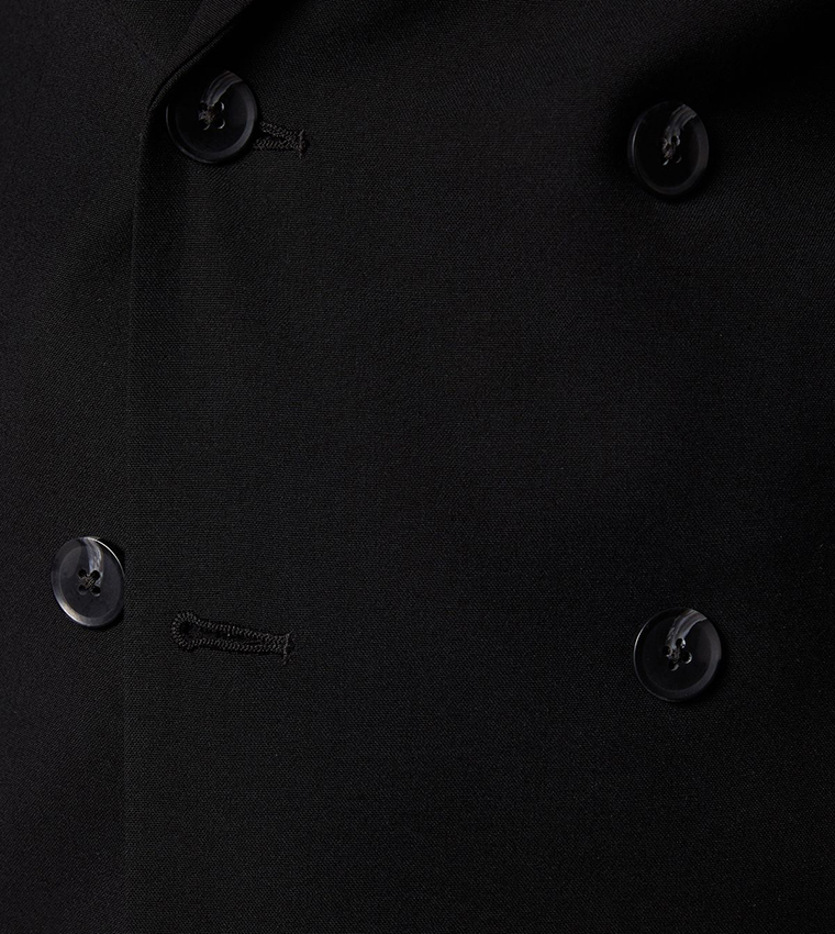Solid Double Breasted Blazer