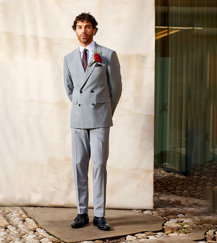 Solid Double Breasted Blazer