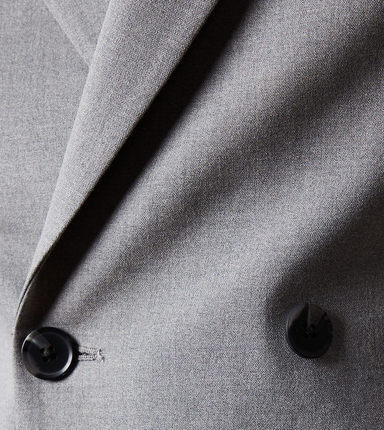 Solid Double Breasted Blazer