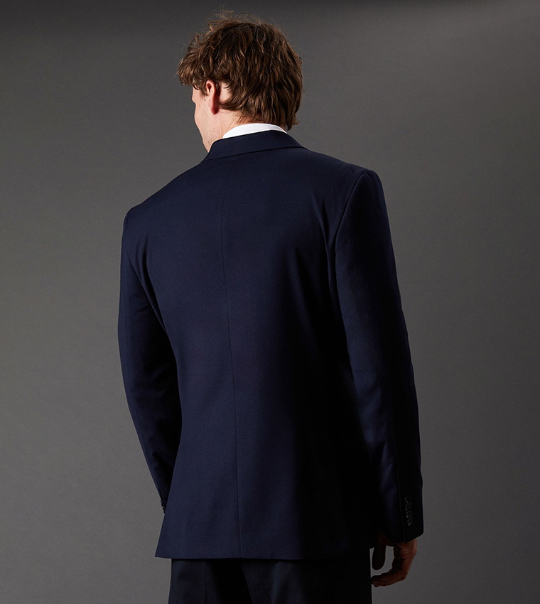 Solid Double Breasted Blazer