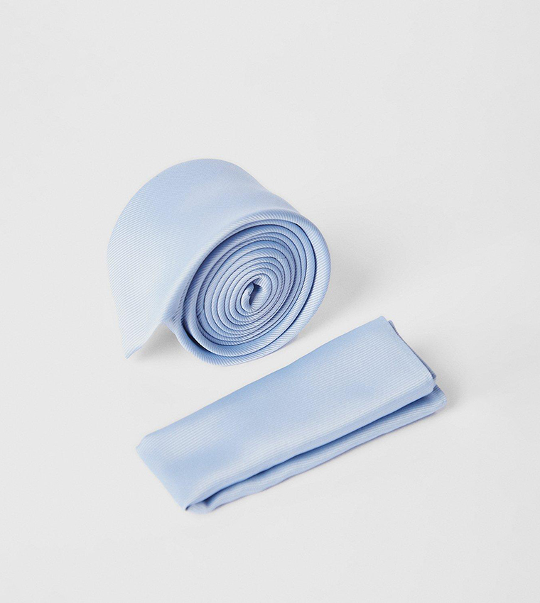 Buy Burton Tie And Pocket Square In Dusty Blue 6thStreet Qatar